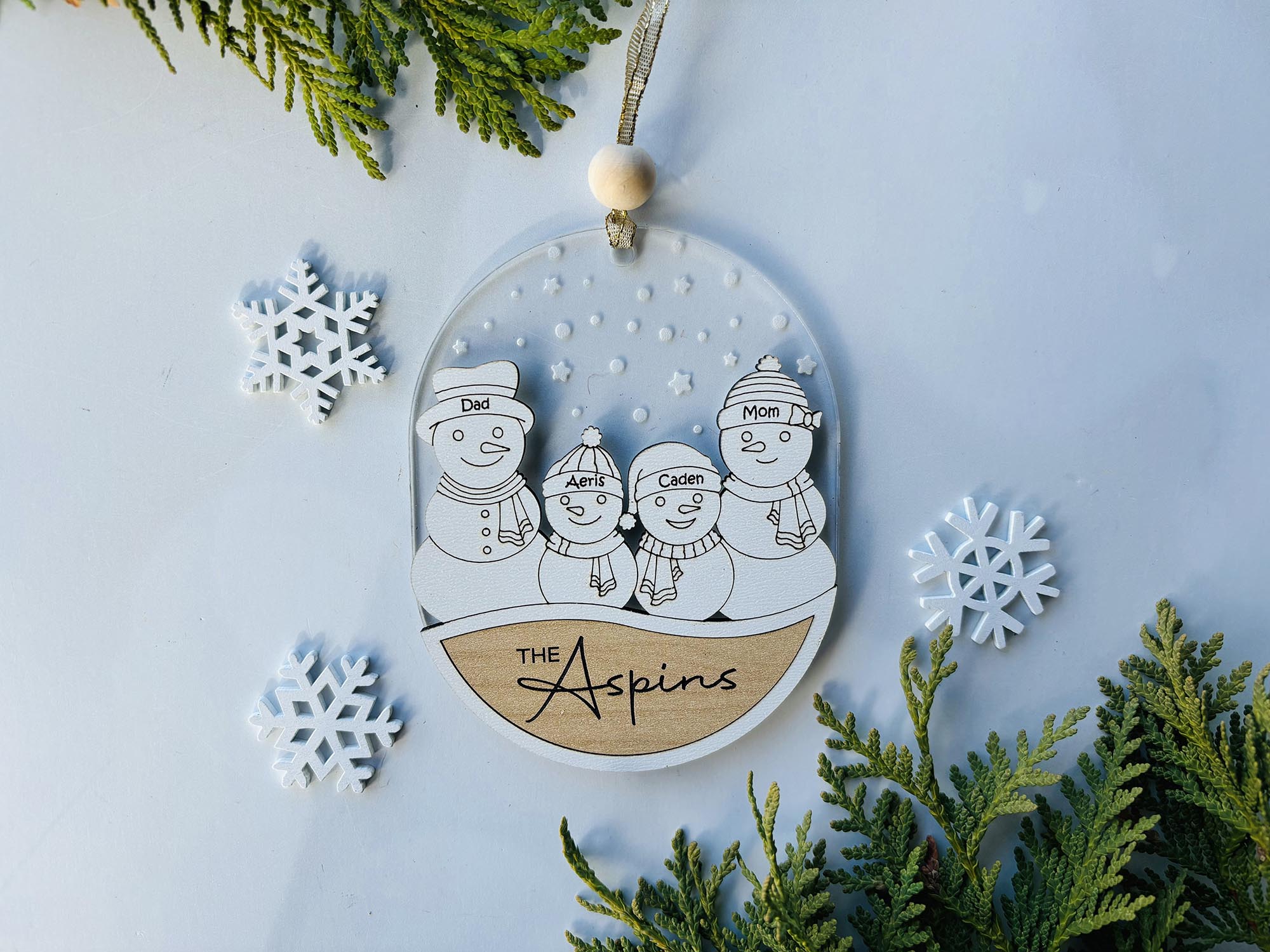Snowman Family Christmas Ornaments