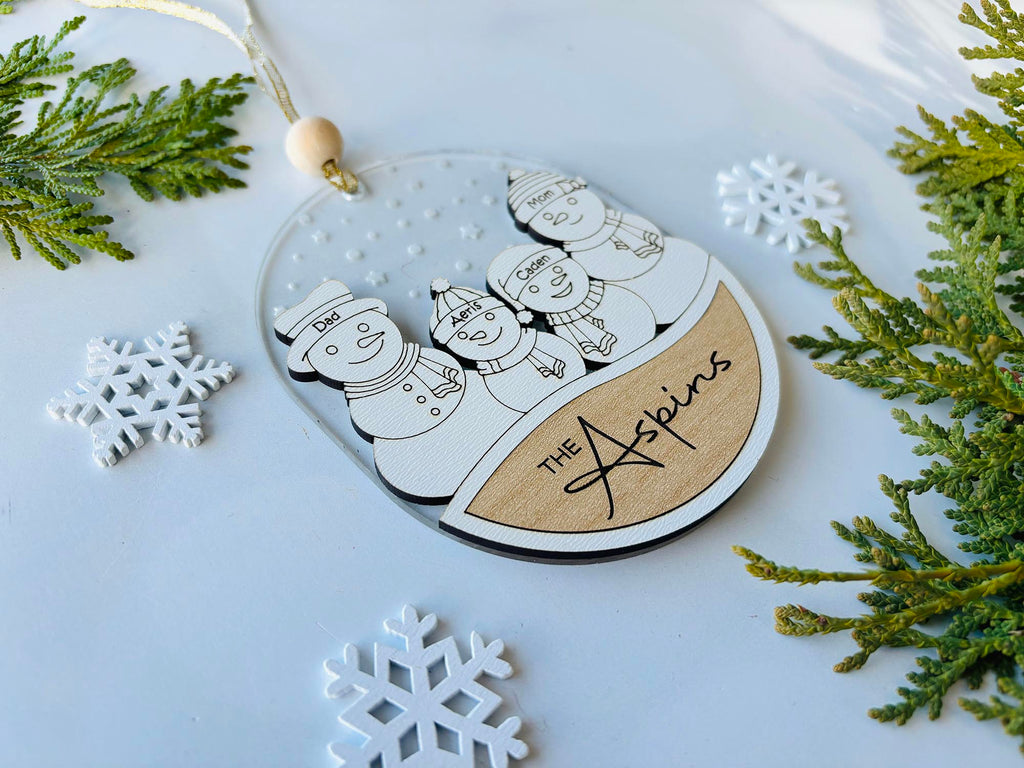 Snowman Family Christmas Ornaments