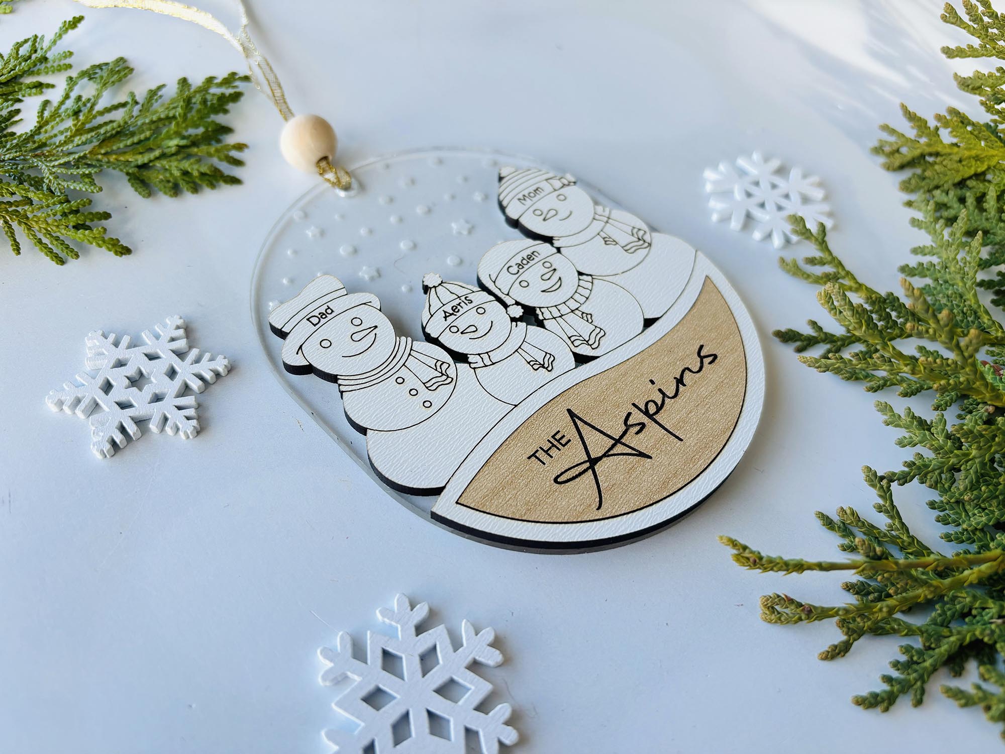 Snowman Family Christmas Ornaments