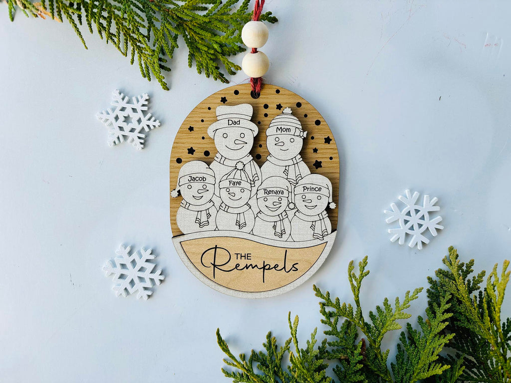 Snowman Family Christmas Ornaments